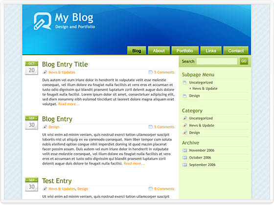 GlossyBlue Wordpress themes