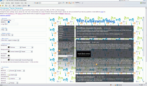 Wordpress theme generator