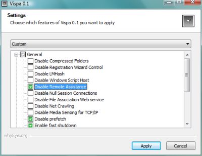 Vispa - Free vista tweak software