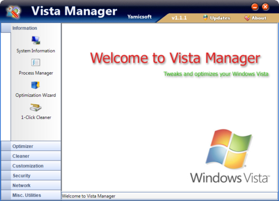 Vista Manager - Tweak and optimize windows vista Vista Manager - Tweak and optimize windows vista