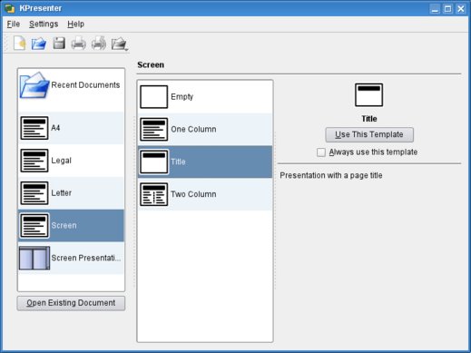 kpresenter - KDE Presentation 