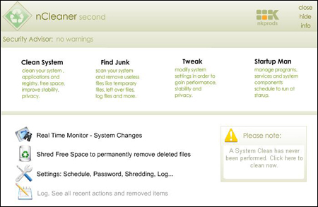 nCleaner - Enhanced Clean up and Tidy Up Windows System