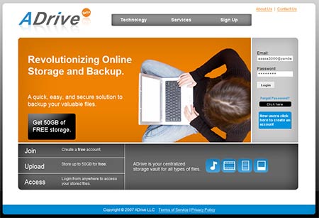 ADrive - Free 50GB Online File Storage Services