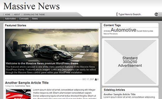 Free Magazine Wordpress Themes - Massive News images