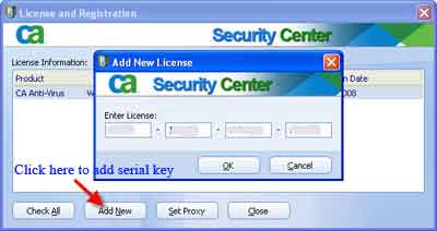 Update CA Anti virus license key