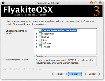 FlyaKite Mac OS X Install page