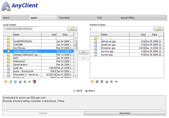 Online FTP Client - AnyClient