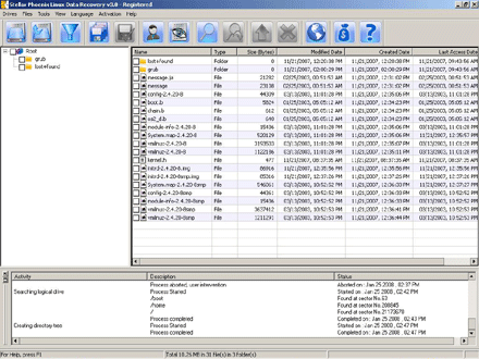 Linux Data recover files list