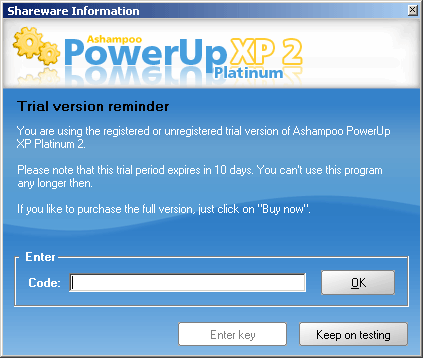 Enter free ashampoo powerup xp platinum 2 license key Enter free ashampoo powerup xp platinum 2 license key