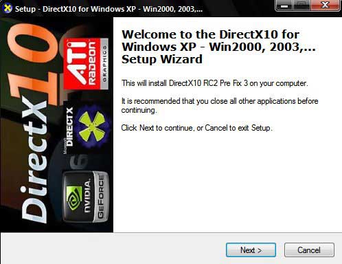 Download DirectX10 XP Installer