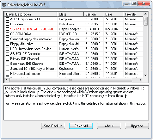 driver magician lite - simple windows devices driver backup restore