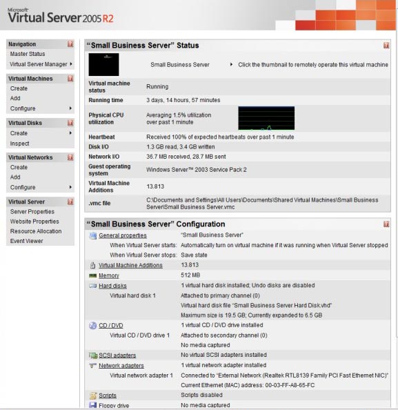 Microsoft virtual server IIS