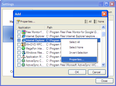 tray menu config