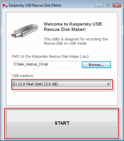 Kaspersky Rescue Disk Maker USB