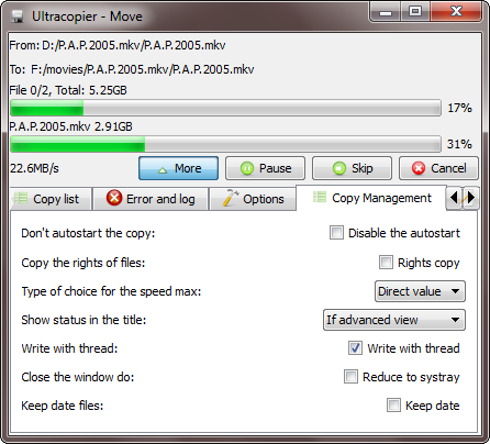 UltraCopier Enhance Windows Copy Operation