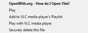 open unknown file extension