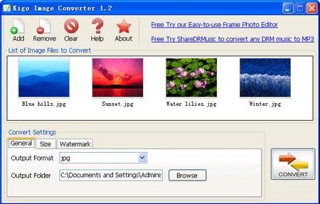 Kigo Image Converter - Convert images to watermark and prevent them getting stolen