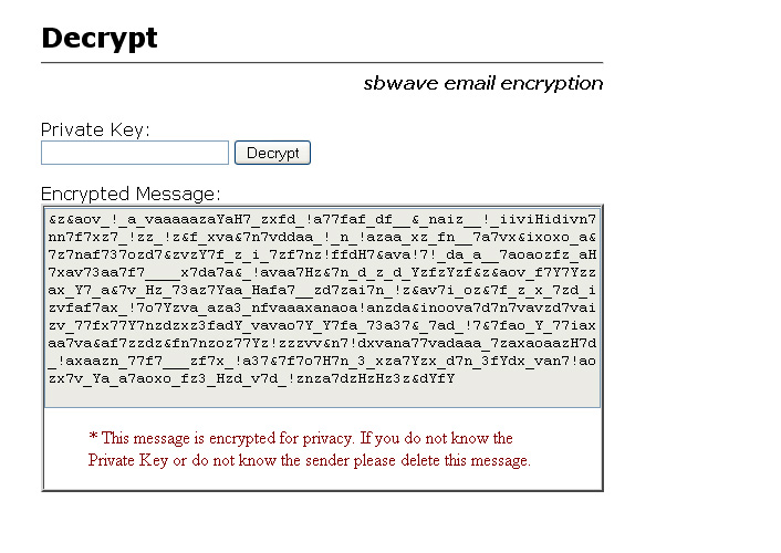 Sbwave - Free Online Encryption services 