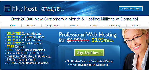 blue host - popular wordpress web hosting