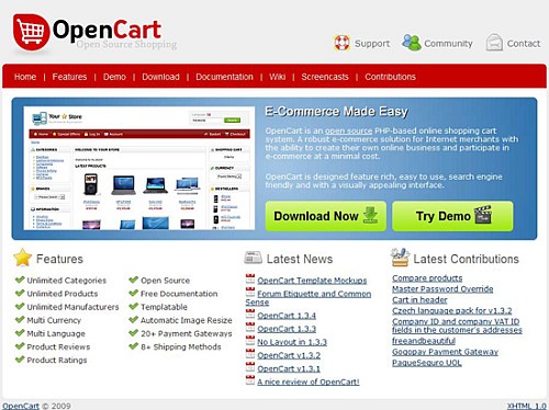open cart