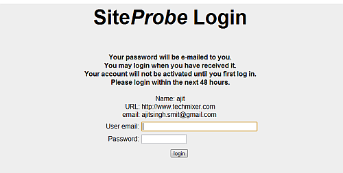 site probe - Simple Website UpTime Monitoring Service