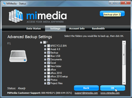MiMedia Desktop backup client