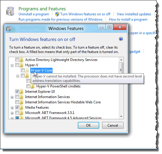 Hyper-V in Windows 8