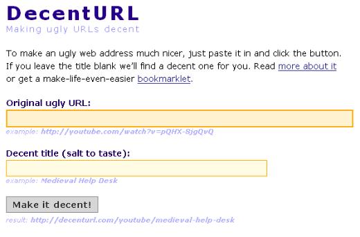 decenturl URL shortening