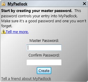mypadlock - free simple password manager