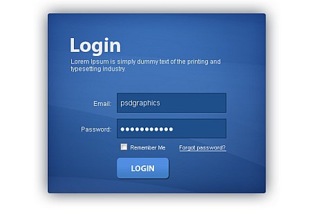 blue login box PSD download blue login box PSD download