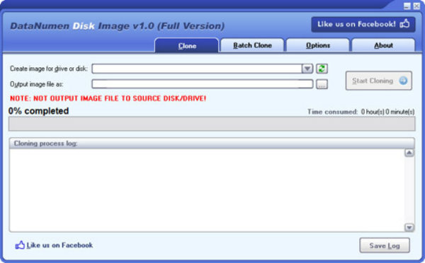 Disk Image and Drive Image Creator – DataNumen Disk Image Shot