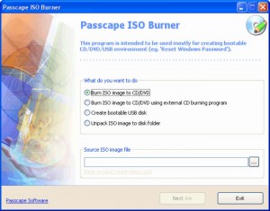 Passcape ISO Burner Burn ISO option
