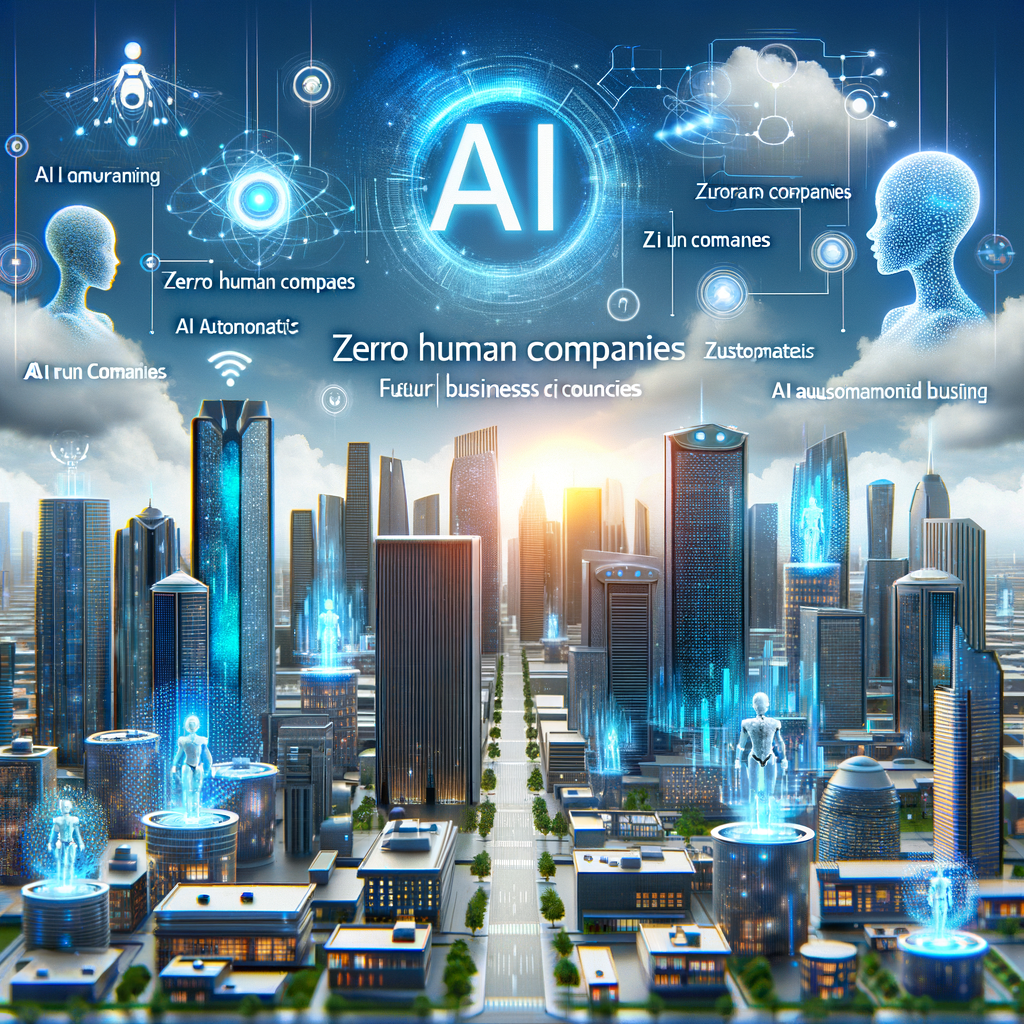 Futuristic smart city with AI-driven holograms showing advanced automation and autonomous business concepts.