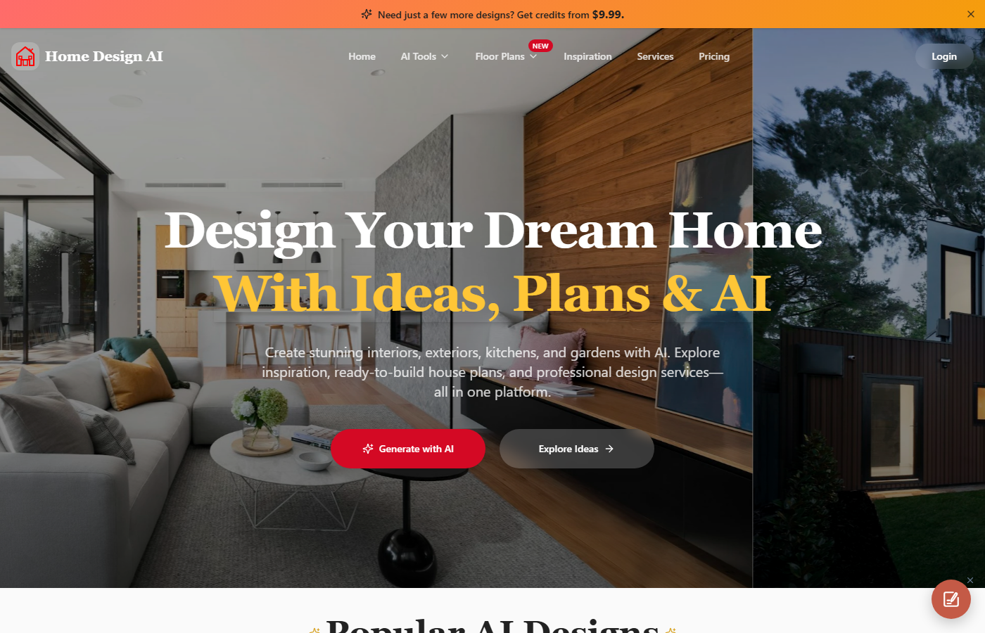 Home Design AI screenshot for free AI home design software