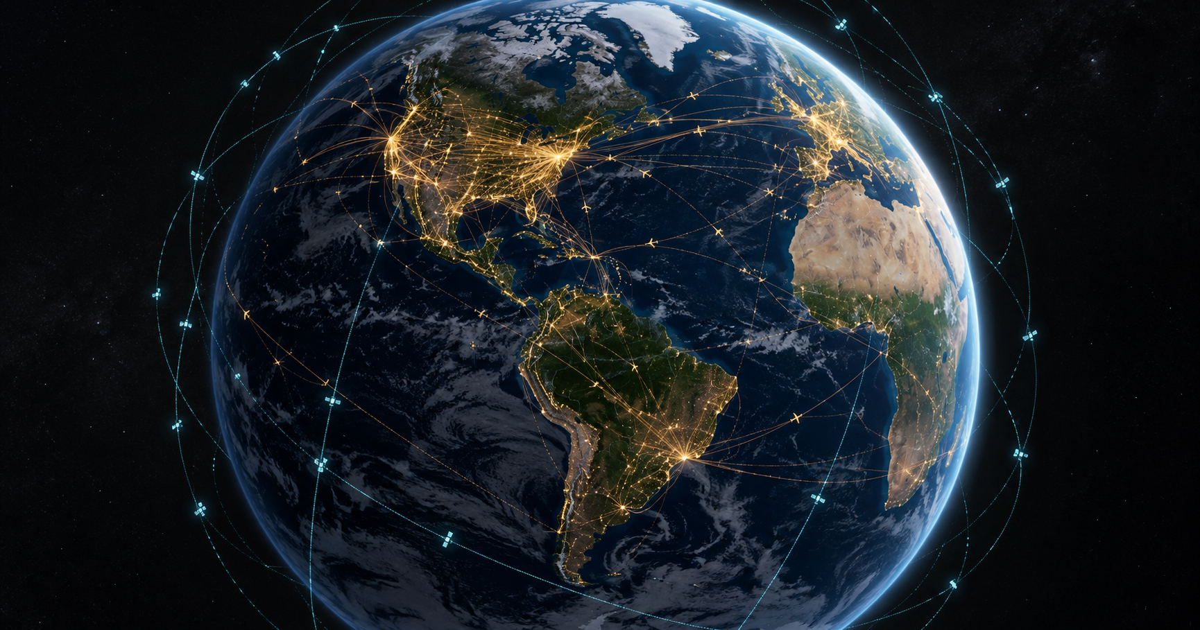 God's Eye View setup guide illustrated with an Earth globe and public-data tracks