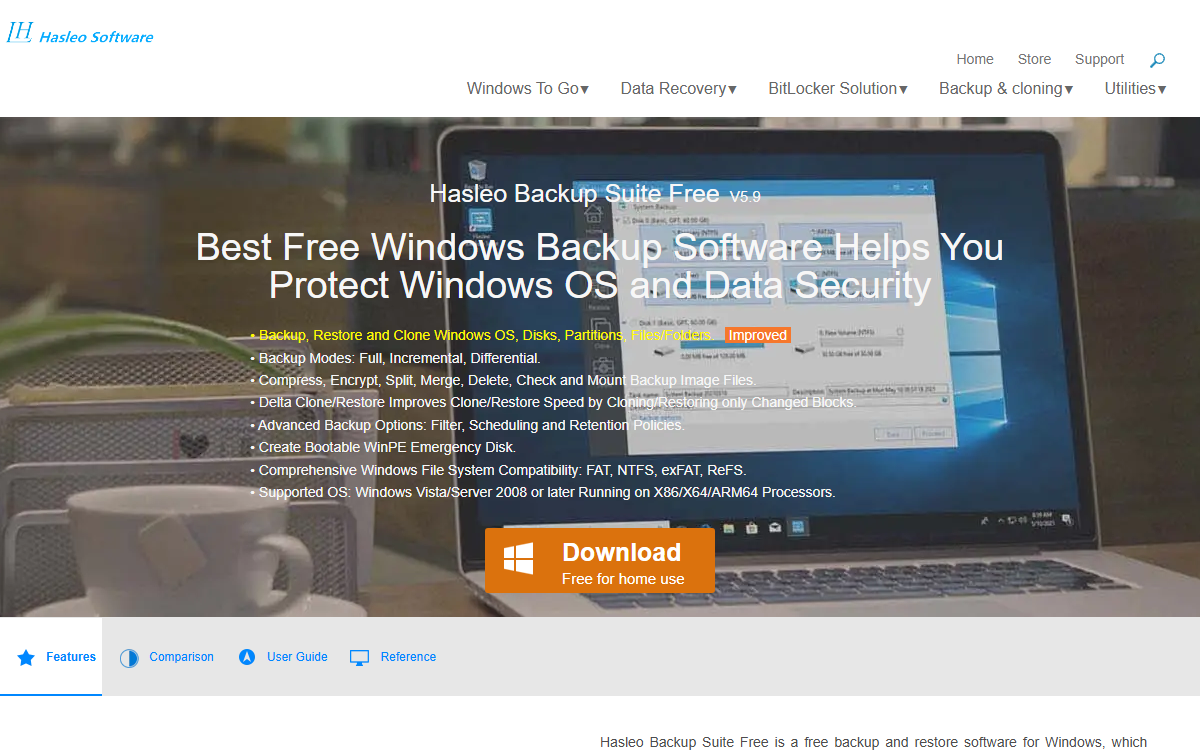 Hasleo Backup Suite Free official backup software interface screenshot