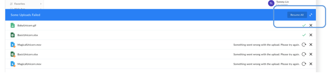 Box upload controls shown in official support documentation