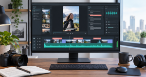 MoneyPrinterTurbo AI video workflow cover image showing a creator turning an idea into a short-form video