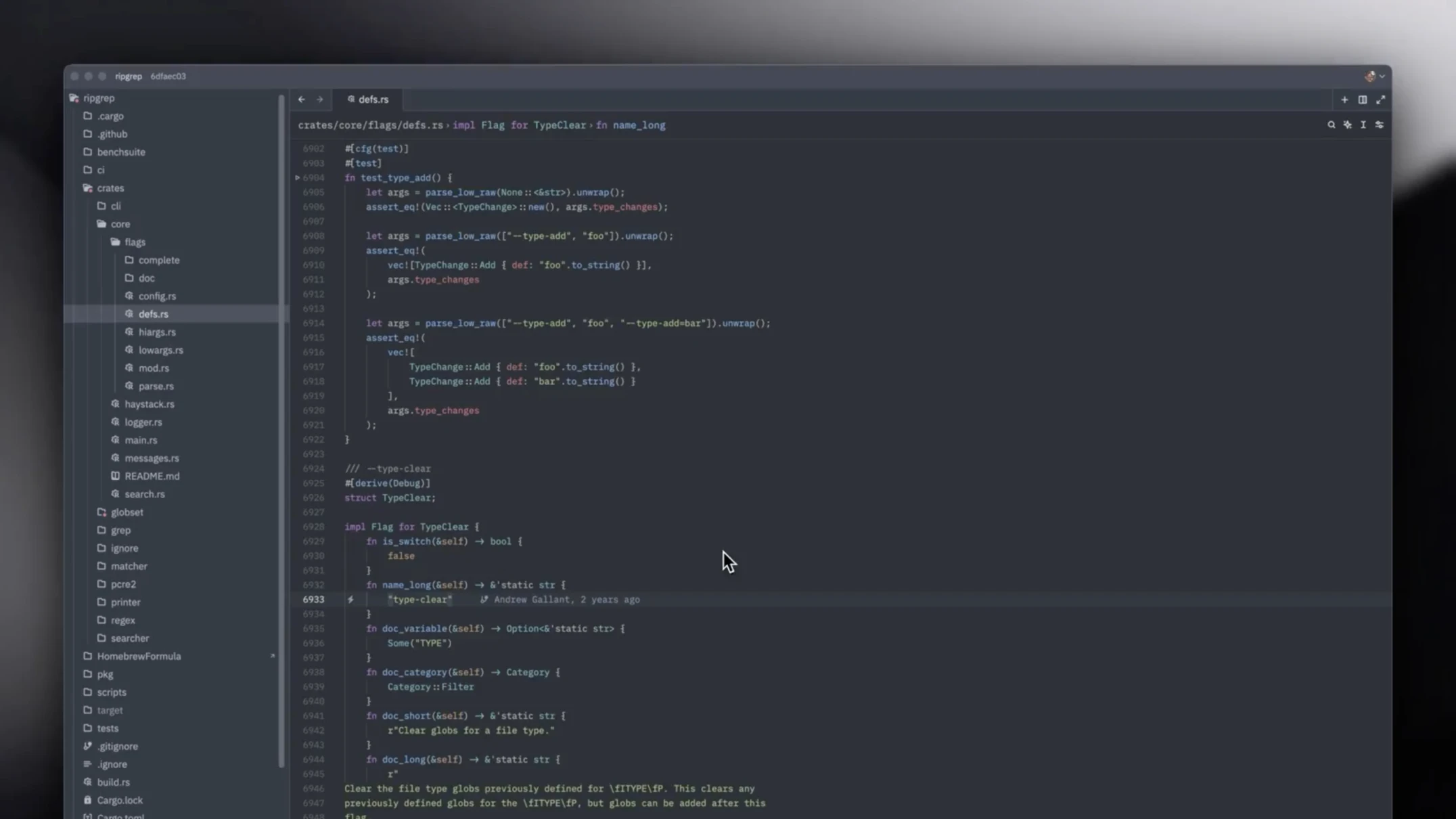 Official Zed editor interface showing a Rust project tree and an open source file